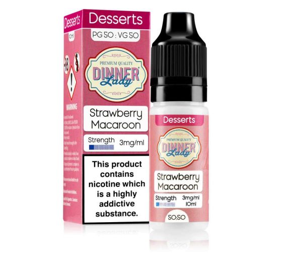 Dinner Lady 50/50 - Strawberry Macaroon - 10ml E-liquid Dinner Lady 50/50 - Strawberry Macaroon - 10ml E-liquid