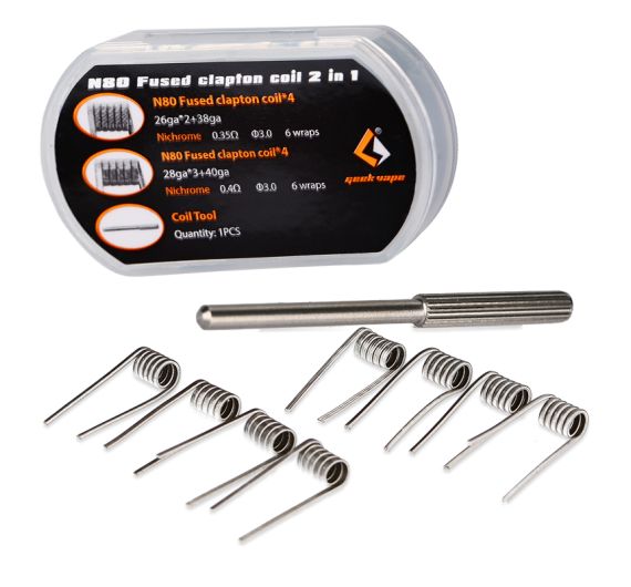 GeekVape KA1/N80 Fused Clapton Prebuilt Coils (8 pcs) GeekVape KA1/N80 Fused Clapton Prebuilt Coils (8 pcs)