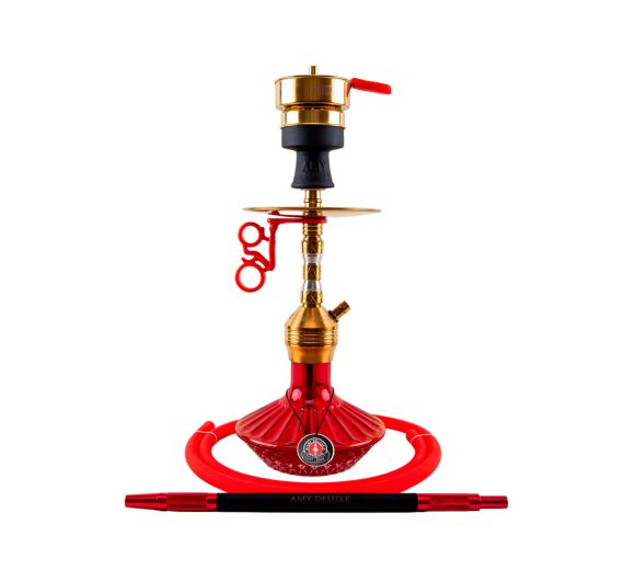 Amy Deluxe - Fusion Shine Mini SS33.03 - Gold/Red - 1-Hose Shisha Amy Deluxe - Fusion Shine Mini SS33.03 - Gold/Red - 1-Hose Shisha