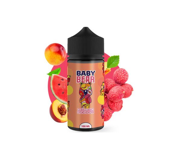 Baby Bear - Watermelon Peach Lychee - 100ml E-liquid (Shortfill) Baby Bear - Watermelon Peach Lychee - 100ml E-liquid (Shortfill)
