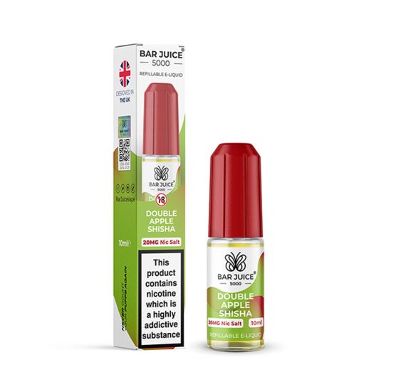 Bar Juice 5000 - Double Apple Shisha - 10ml E-liquid (Nic Salt)