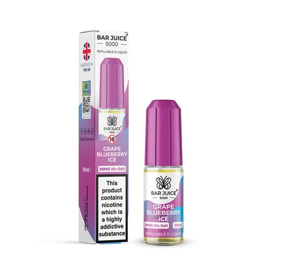 Bar Juice 5000 - Grape Blueberry Ice - 10ml E-liquid (Nic Salt)
