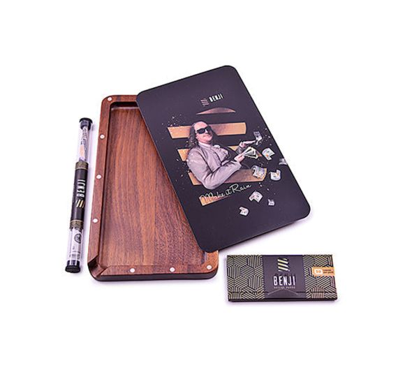 Benji - Mixing Tray - Walnut Tray with Lid - Make it Rain - Kit