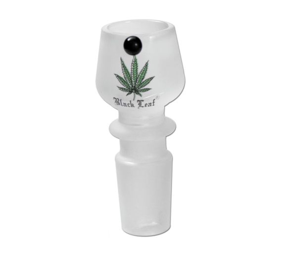 Black Leaf - Sandblasted Glass Bowl - NS19