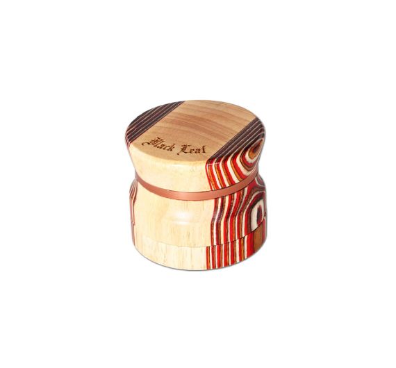 Black Leaf - 4-Piece Beige Aluminium/Wood Grinder