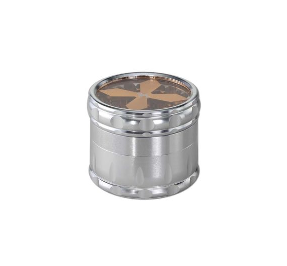 Black Leaf - Cross 4-Piece Grinder - Silver