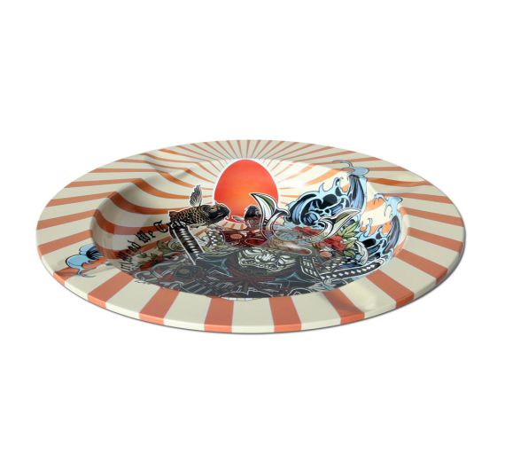 Black Leaf - Metal Ashtray - Ronin/Geisha Black Leaf - Metal Ashtray - Ronin/Geisha