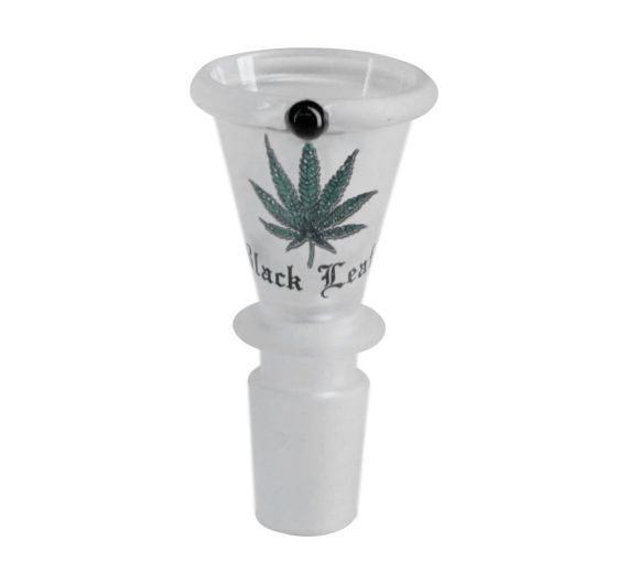 Black Leaf - Conical Sandblasted Glass Bowl - NS19