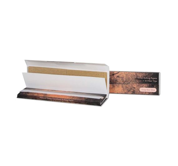 Black Leaf - Unrefined Hemp KS Slim Rolling Papers + Tips Black Leaf - Unrefined Hemp KS Slim Rolling Papers + Tips