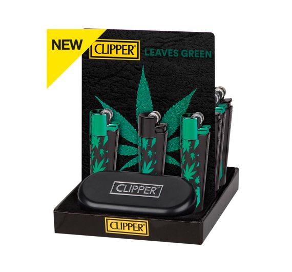 Clipper Classic - GREEN LEAVES Metal Lighter