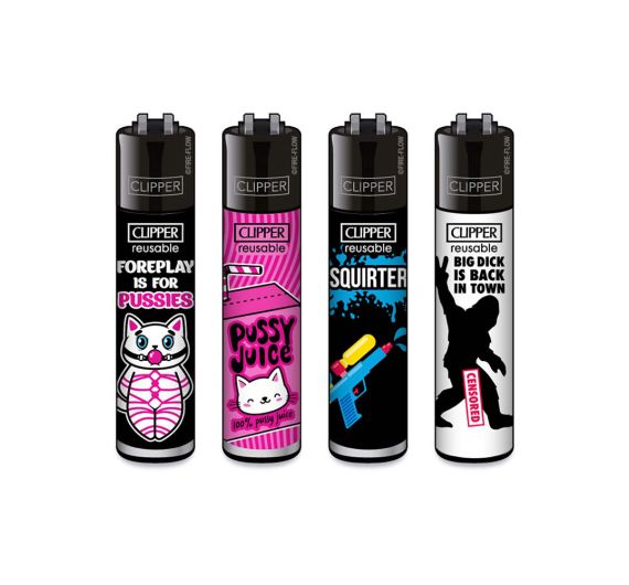 Clipper - PORN SLOGAN #4 Lighters - Assorted Clipper - PORN SLOGAN #4 Lighters - Assorted