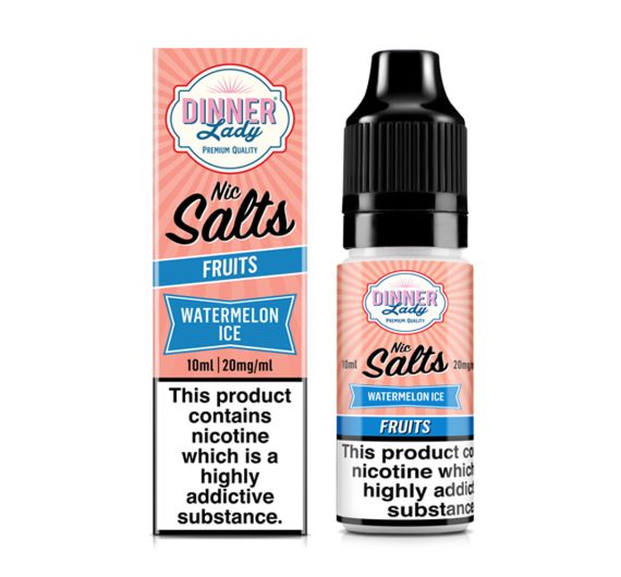 Dinner Lady FRUITS - Watermelon Ice - 10ml Nic Salt E-liquid - NEW!