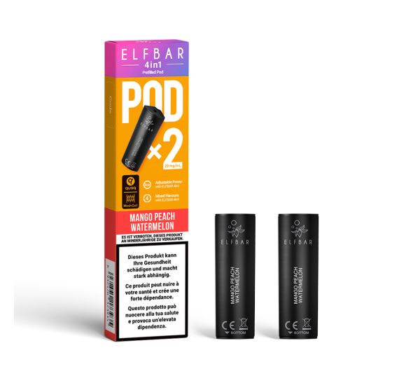 Elf Bar - 4in1 - Prefilled Pod Mango Peach Watermelon Elf Bar - 4in1 - Prefilled Pod Mango Peach Watermelon