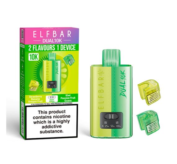 Elf Bar Dual 10K 20mg Hybrid System Green Edition Elf Bar Dual 10K 20mg Hybrid System Green Edition