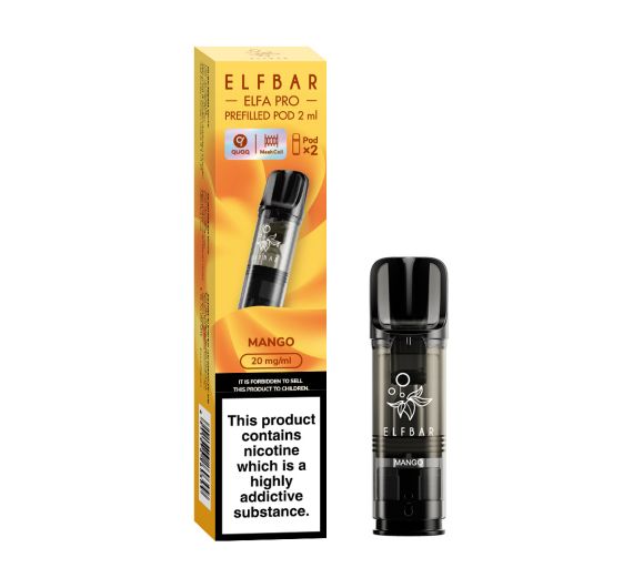 Elf Bar - ELFA PRO - Prefilled Pod (2 Kartuschen) - Mango Elf Bar - ELFA PRO - Prefilled Pod (2 Kartuschen) - Mango