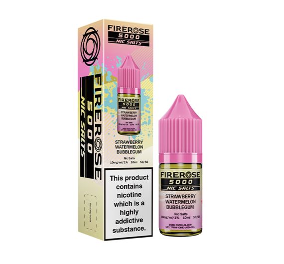 Firerose 5000 - Strawberry Watermelon Bubblegum - 10 ml E-liquid (Nic Salt)