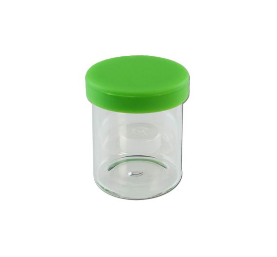 Clear Glass Jar with Silicone Lid 20ml Green Clear Glass Jar with Silicone Lid 20ml Green