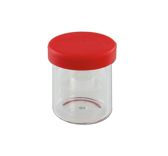Clear Glass Jar with Silicone Lid 20ml Red