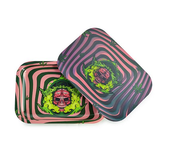 Holographic Metal Mixing Tray - Skull