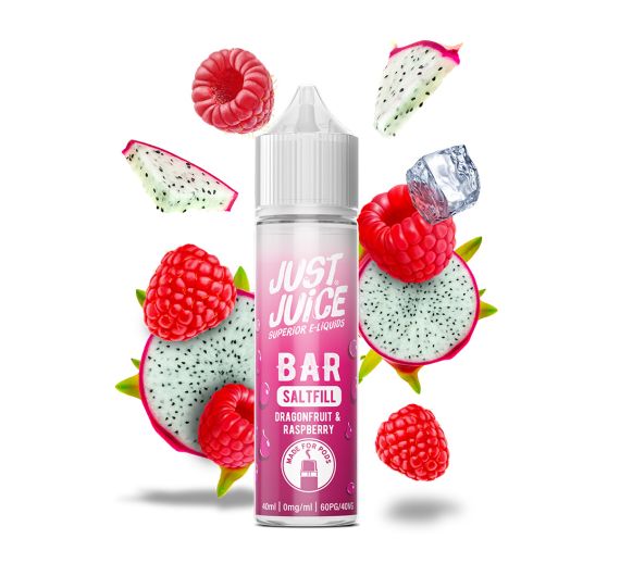 Just Juice Bar Saltfill - Dragon Fruit & Raspberry - 40/60ml E-liquid (Shortfill)