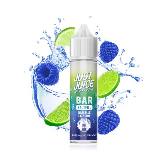 Just Juice Bar Saltfill - Sour Blue Razz Lime - 40/60ml Shortfill E-liquid Just Juice Bar Saltfill - Sour Blue Razz Lime - 40/60ml Shortfill E-liquid