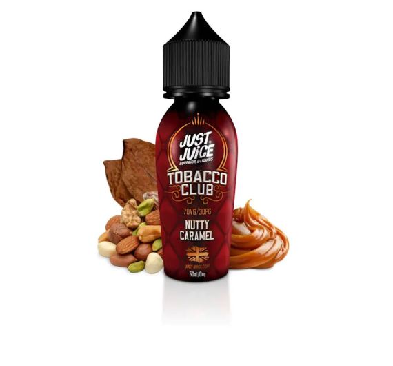 Just Juice Tobacco Club - Nutty Caramel - 50/60ml E-liquid (Shortfill) Just Juice Tobacco Club - Nutty Caramel - 50/60ml E-liquid (Shortfill)