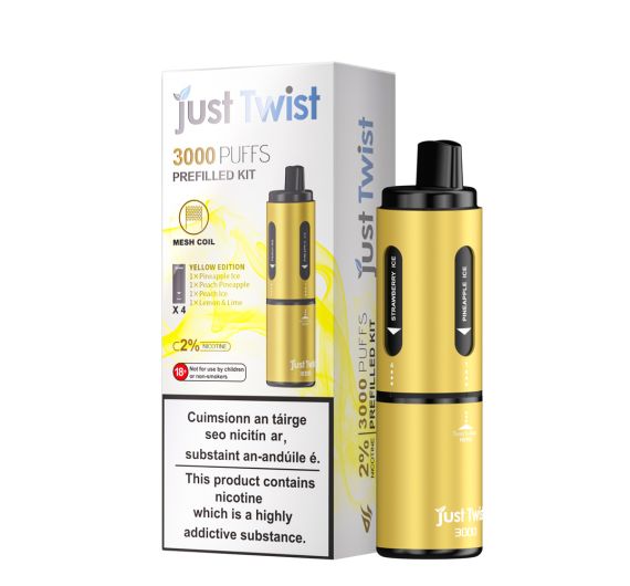 Just Twist 3000 - NS20mg - Hybrid System Yellow Battery - Yellow Edition Just Twist 3000 - NS20mg - Hybrid System Yellow Battery - Yellow Edition