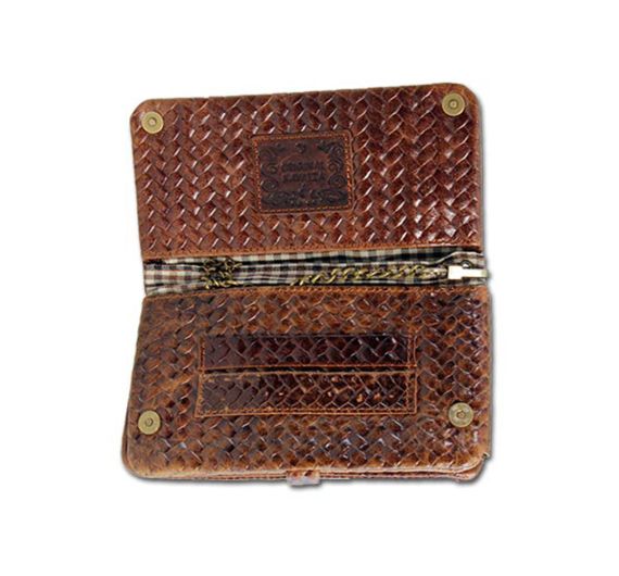 Kavatza - Woven Havana Brief / Leather Tobacco Pouch L Kavatza - Woven Havana Brief / Leather Tobacco Pouch L