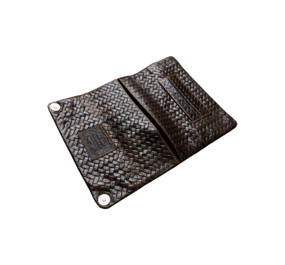 Kavatza - Woven Havana Smooth Leather Tobacco Pouch