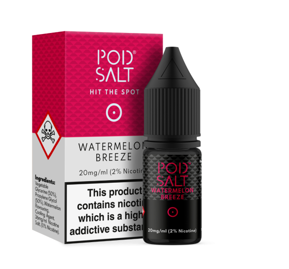 Pod Salt - Watermelon Breeze - 10ml Nic Salt E-liquid (20mg)
