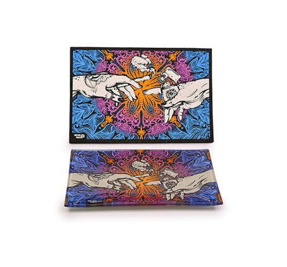 Puff Puff Pass It - Mat and Glass Tray - Blue