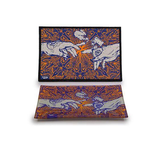 Puff Puff Pass It - Mat and Glass Tray - Orange
