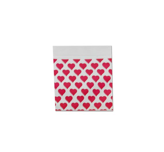 Heart Zip Bags 50 x 50 mm - 100 pcs Heart Zip Bags 50 x 50 mm - 100 pcs