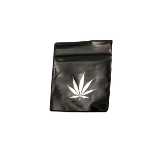 Silver Hemp Leaf Zip Bags 40 x 60 mm 100 pcs
