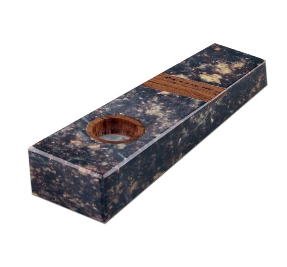 Soapstone & Sheesham Wood Pipe - Blue Soapstone & Sheesham Wood Pipe - Blue