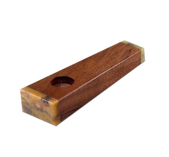 Soapstone & Sheesham Wood Pipe - Brown/Beige Soapstone & Sheesham Wood Pipe - Brown/Beige