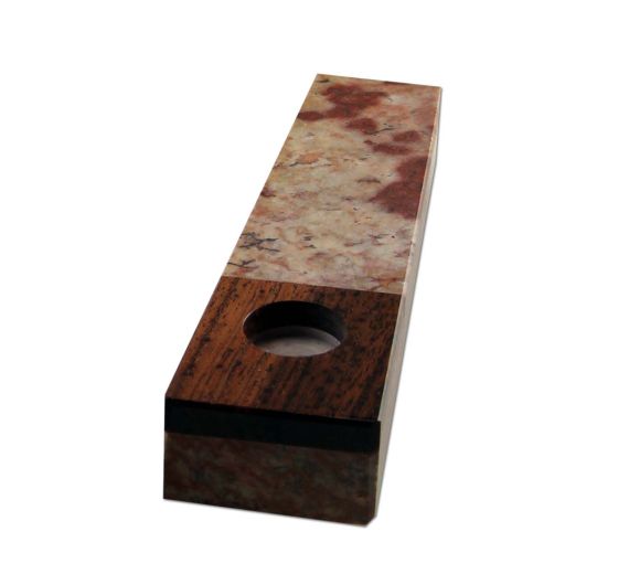 Soapstone & Sheesham Wood Pipe - Speckled Soapstone & Sheesham Wood Pipe - Speckled