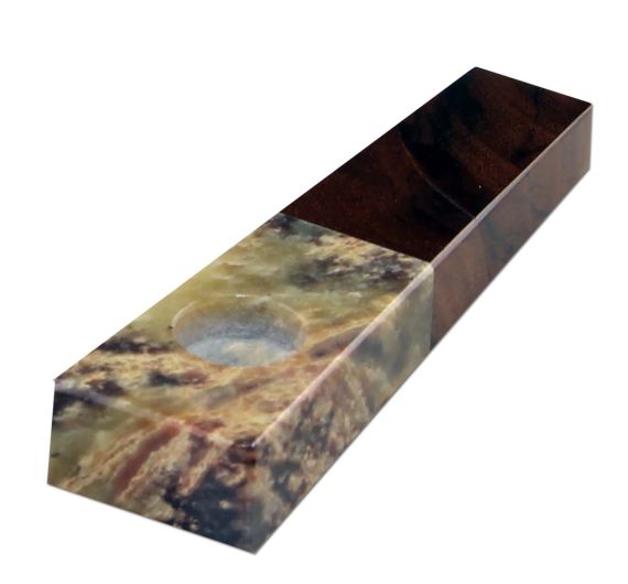 Soapstone & Sheesham Wood Pipe - Light/Dark Soapstone & Sheesham Wood Pipe - Light/Dark