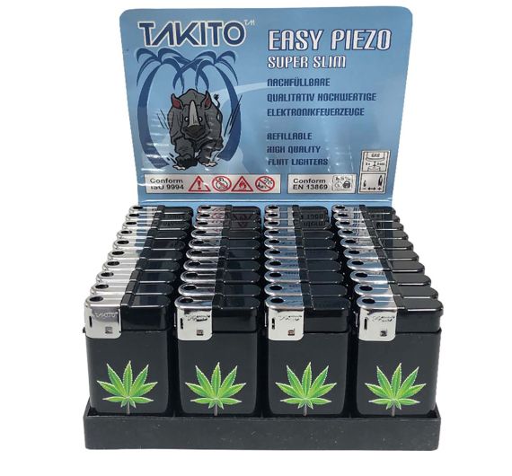Takito - 3D Leaf Piezo Slim Electronic Lighters Takito - 3D Leaf Piezo Slim Electronic Lighters