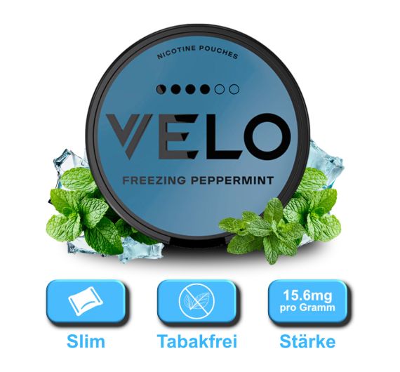 VELO - Freezing Peppermint - Nicotine Pouches - 15.6 mg