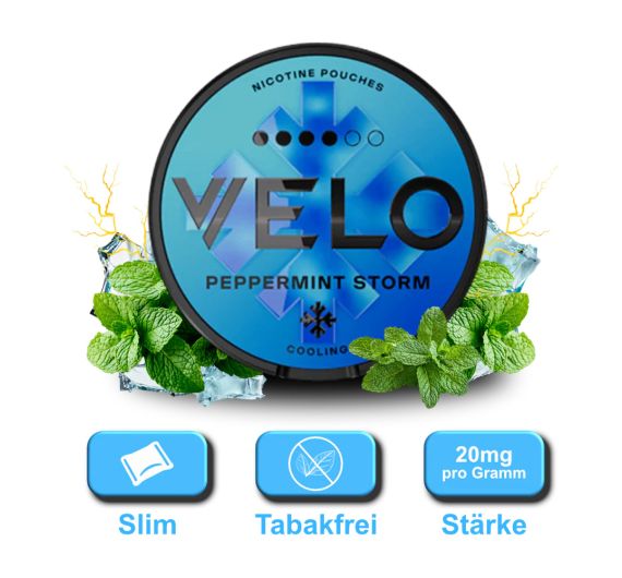 VELO - Peppermint Storm - Nicotine Pouches - 20 mg