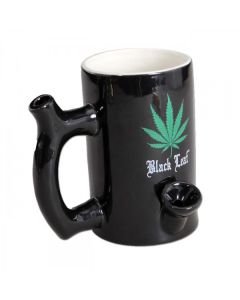 Black Leaf - Ceramic Bubbler - Cup Black Leaf - Ceramic Bubbler - Cup