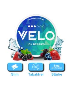 VELO - Icy Berries (SE) - Nicotine Pouches - 8 mg VELO - Icy Berries (SE) - Nicotine Pouches - 8 mg