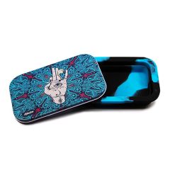 Afghan Hemp - Silicone Storage Box - Blue Hand Afghan Hemp - Silicone Storage Box - Blue Hand