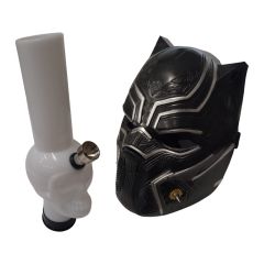 Black Cat Bong White - with Underground Gas Mask Black Cat Bong White - with Underground Gas Mask
