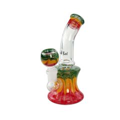 Black Leaf - Glass Bubbler - Rasta Black Leaf - Glass Bubbler - Rasta
