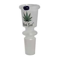 Black Leaf - Cylindrical Sandblasted Glass Bowl - NS14 Black Leaf - Cylindrical Sandblasted Glass Bowl - NS14