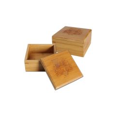 Black Leaf - Bamboo Storage Box with Skull Motif Black Leaf - Bamboo Storage Box with Skull Motif