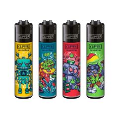 Clipper - 420 ROBOTS Lighters - assorted Clipper - 420 ROBOTS Lighters - assorted
