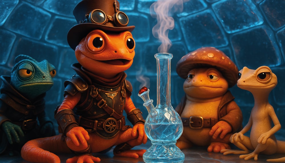 Glass ice bong for cool, smooth hits